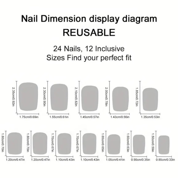 🦋 24 pcs reusable press on nails with butterflies and stars. - Picture 3 of 4